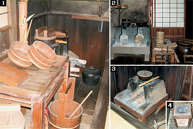 天保年間(1830～1844)の長屋の台所