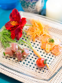 ホタテとサーモンのカルパッチョ