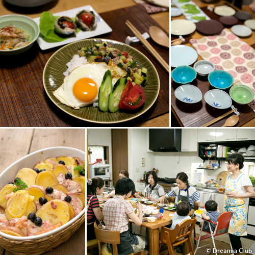 盛り付けや器選び、買い方のコツも伝授。子ども達も一緒に野菜たっぷりできたてを試食