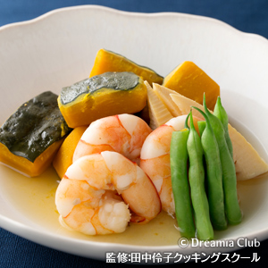 海老と野菜の炊き合わせ