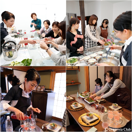 「教室はライブ！」。美しいくふう料理を、躍動感いっぱいワクワクしながら学べます。