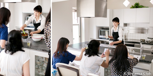 丁寧なレシピ説明とデモンストレーションからスタート。料理の科学や栄養価、プロのコツも伝授