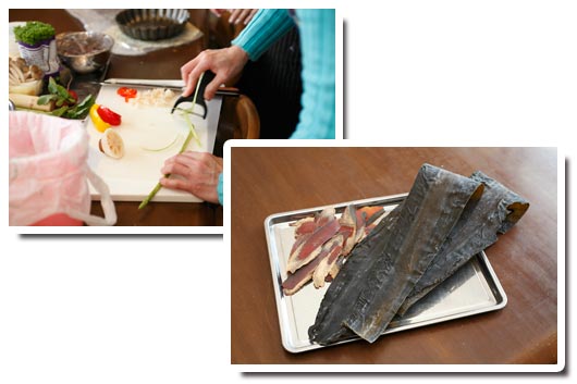 昆布、カツオ、野菜オゾン処理