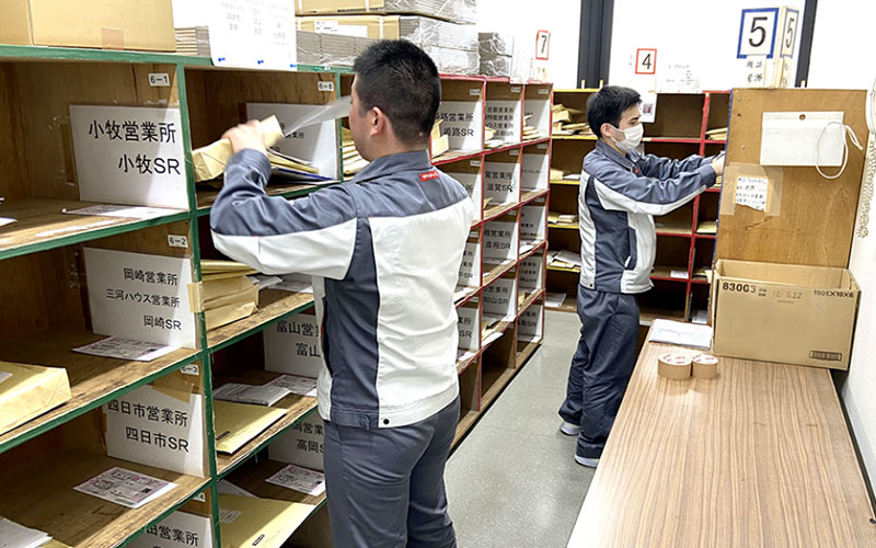 庶務、郵便物の仕分け