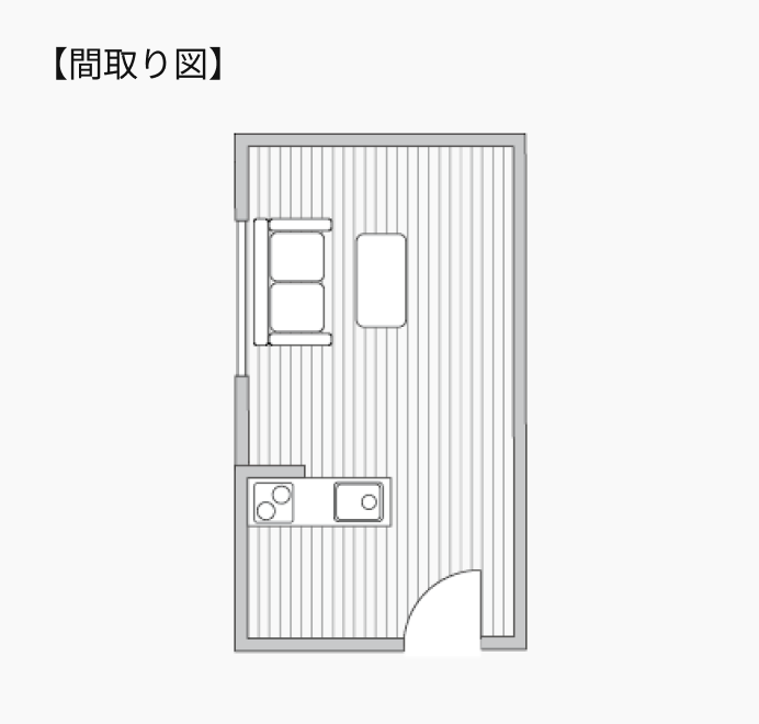 対面型コンパクト対面の間取り図
