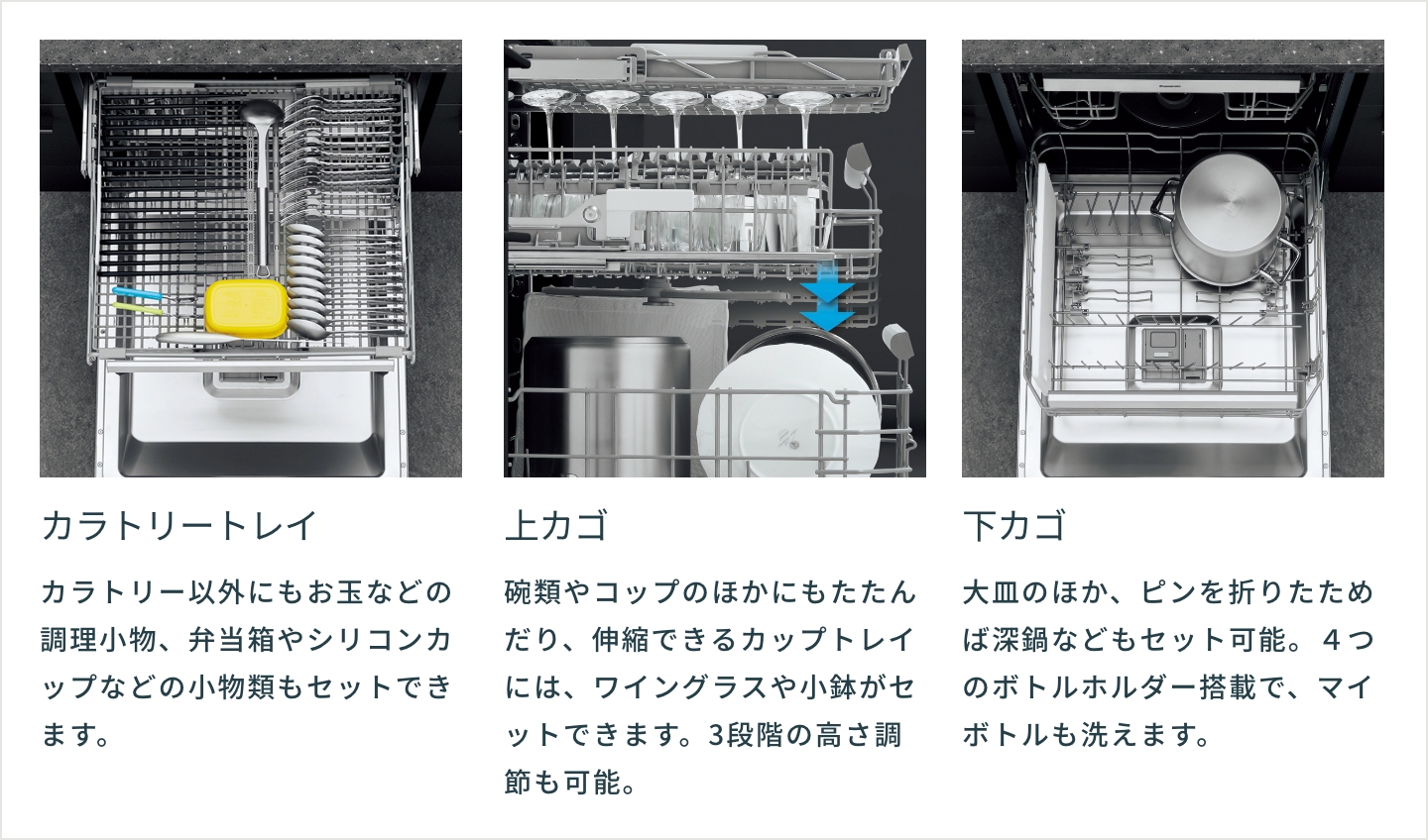 パナソニック社製 フロントオープン フル扉面材取手付タイプ│食器洗い