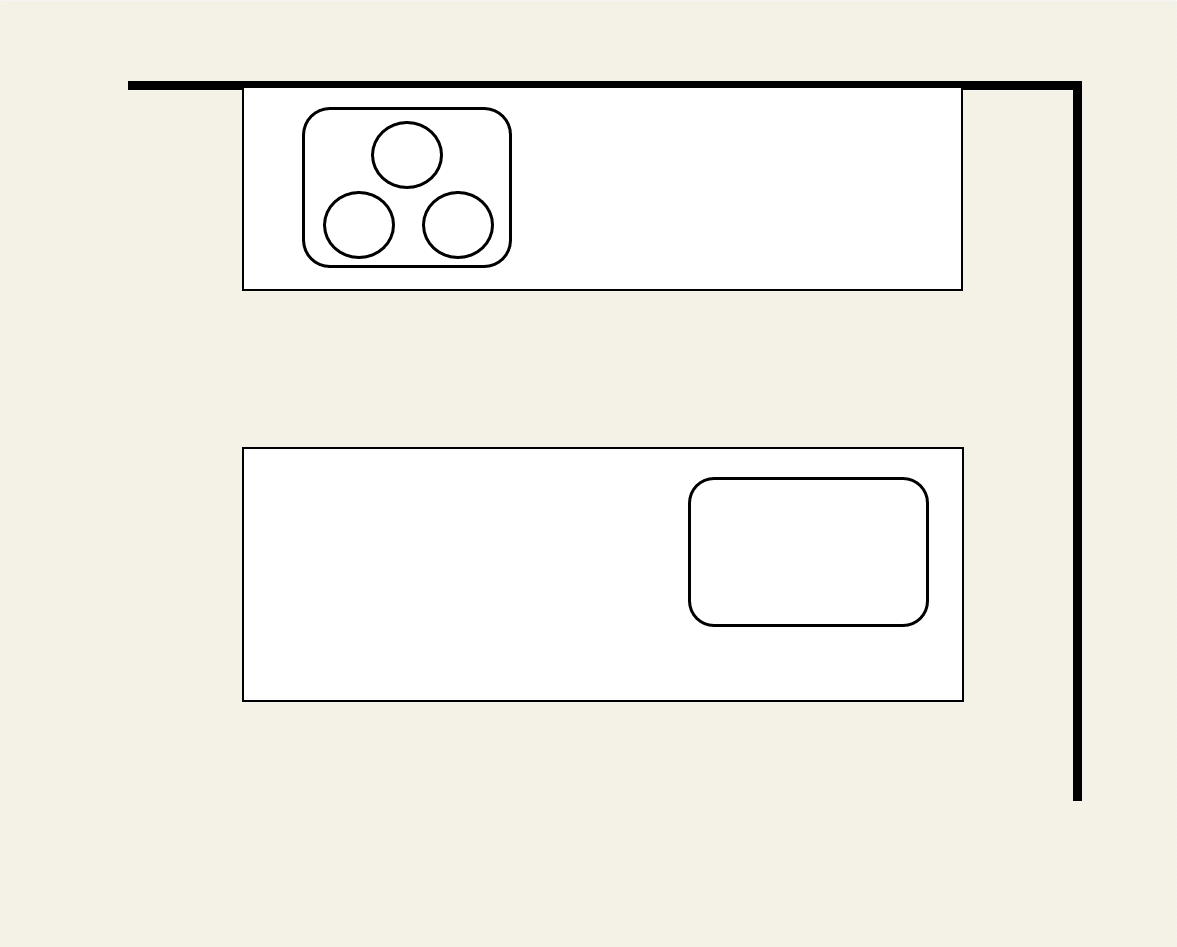②Ⅱ型（２列型）キッチン